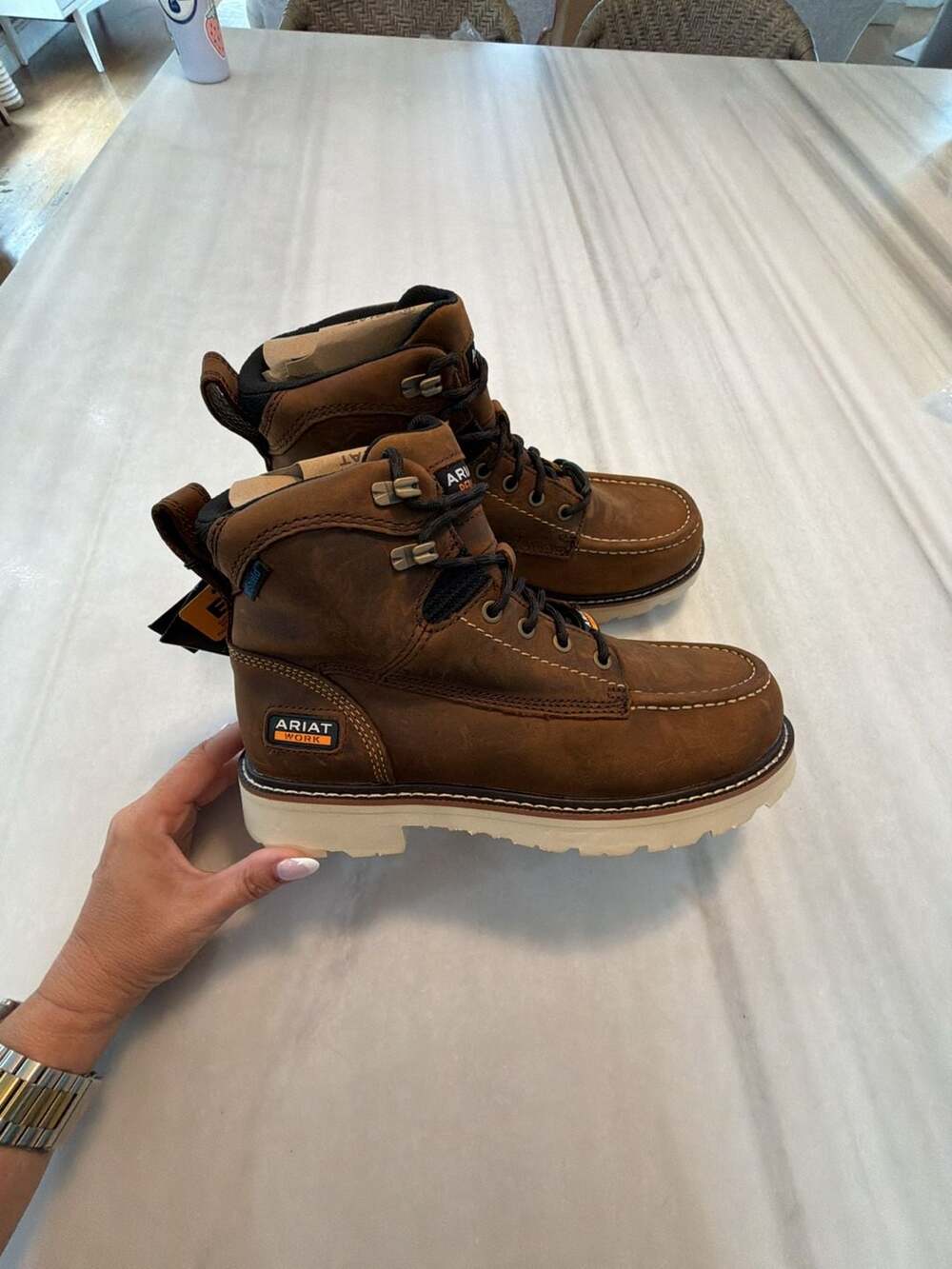 Ariat Rebar Lift Distressed Brown Waterproof Work Boot